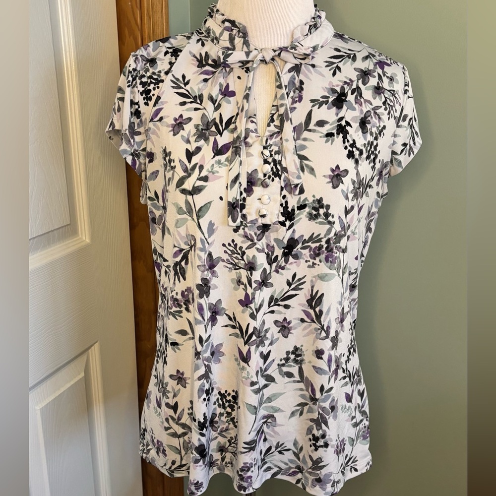Karl Lagerfeld Purple Floral Blouse
